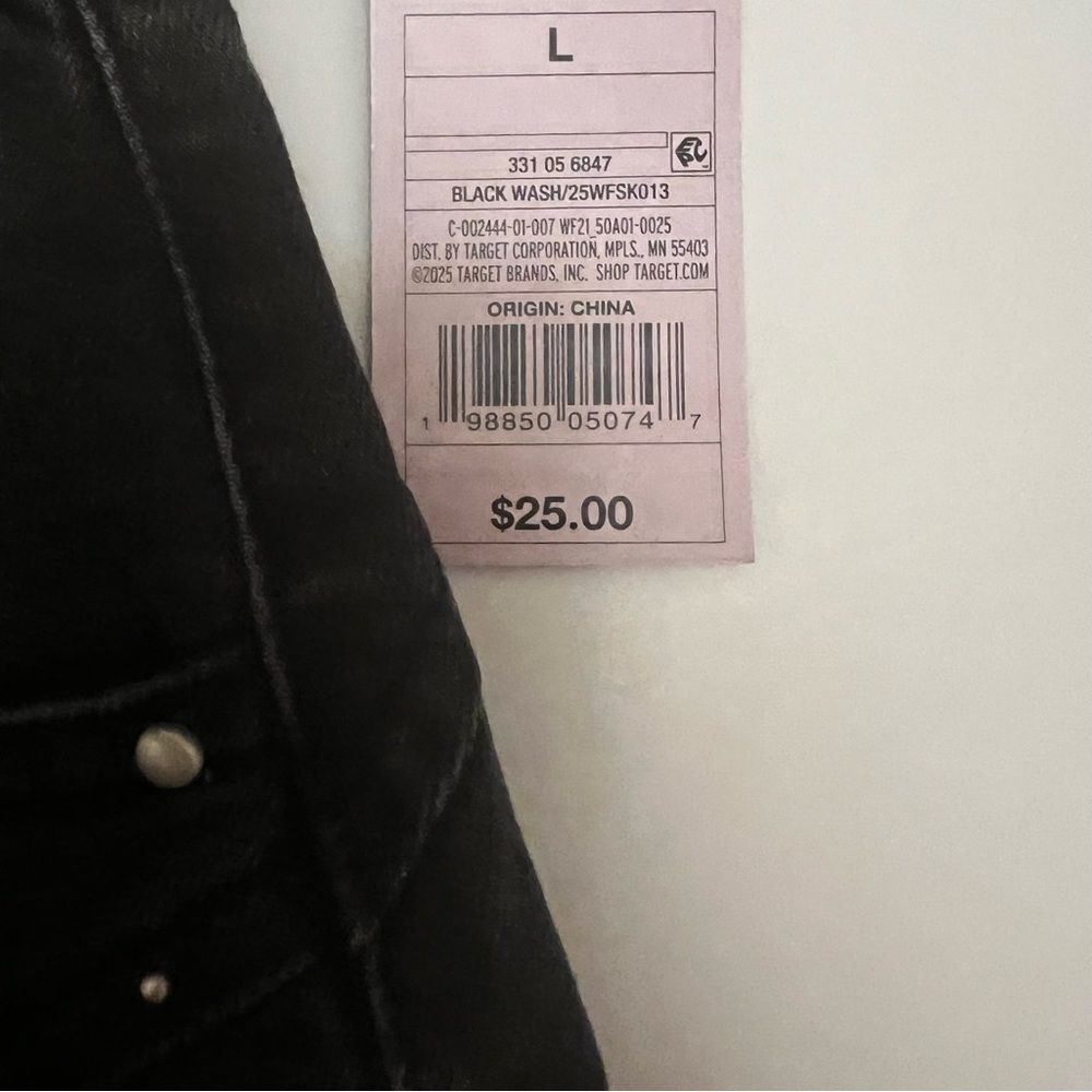 Wild Fable Women’s Black Wash Studded Denim Mini Skort Size L (NWT) - Picture 4 of 7